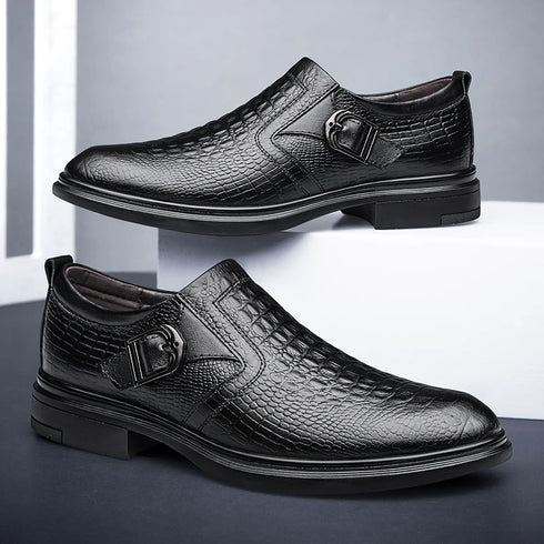Men's Casual Leather Shoes Comfortable Slip-On Design for Business and Everyday Wear